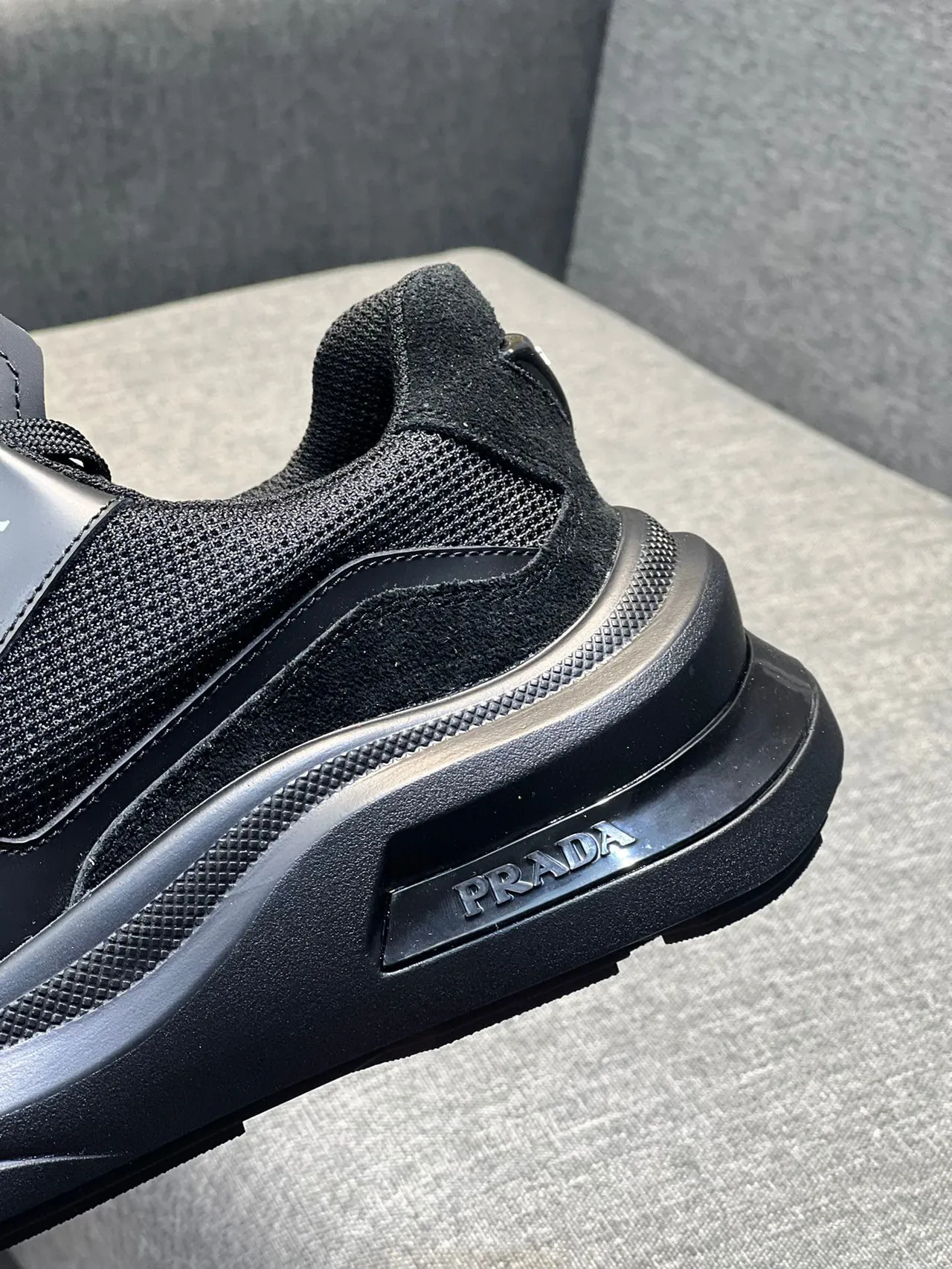 Prada Cloudbust Black Laceless Chunky Sneaker 7
