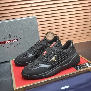 Prada Cloudbust काला मेश और सिंथेटिक लाइफस्टाइल स्नीकर