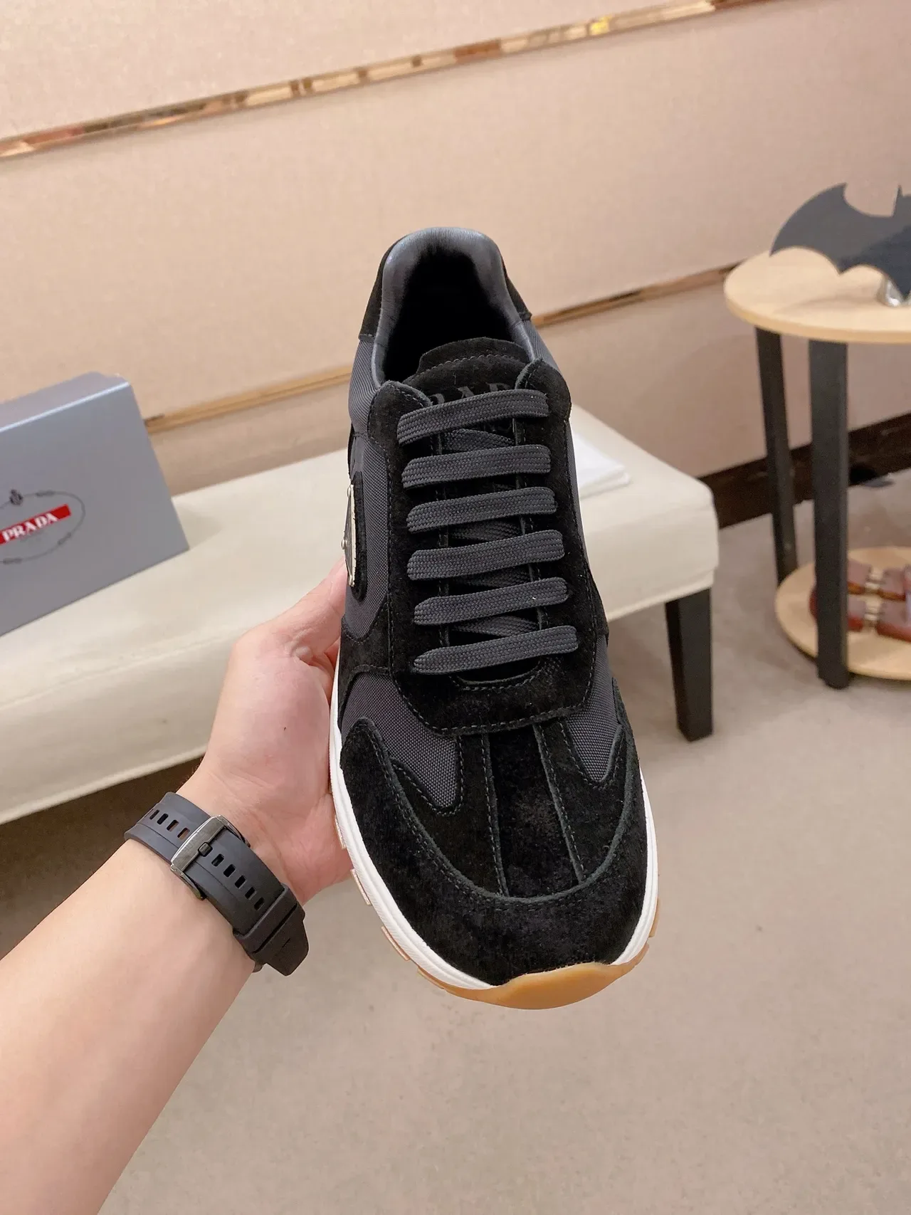 Prada Cloudbust Sneakers Lifestyle Daim et Nylon Noir 5