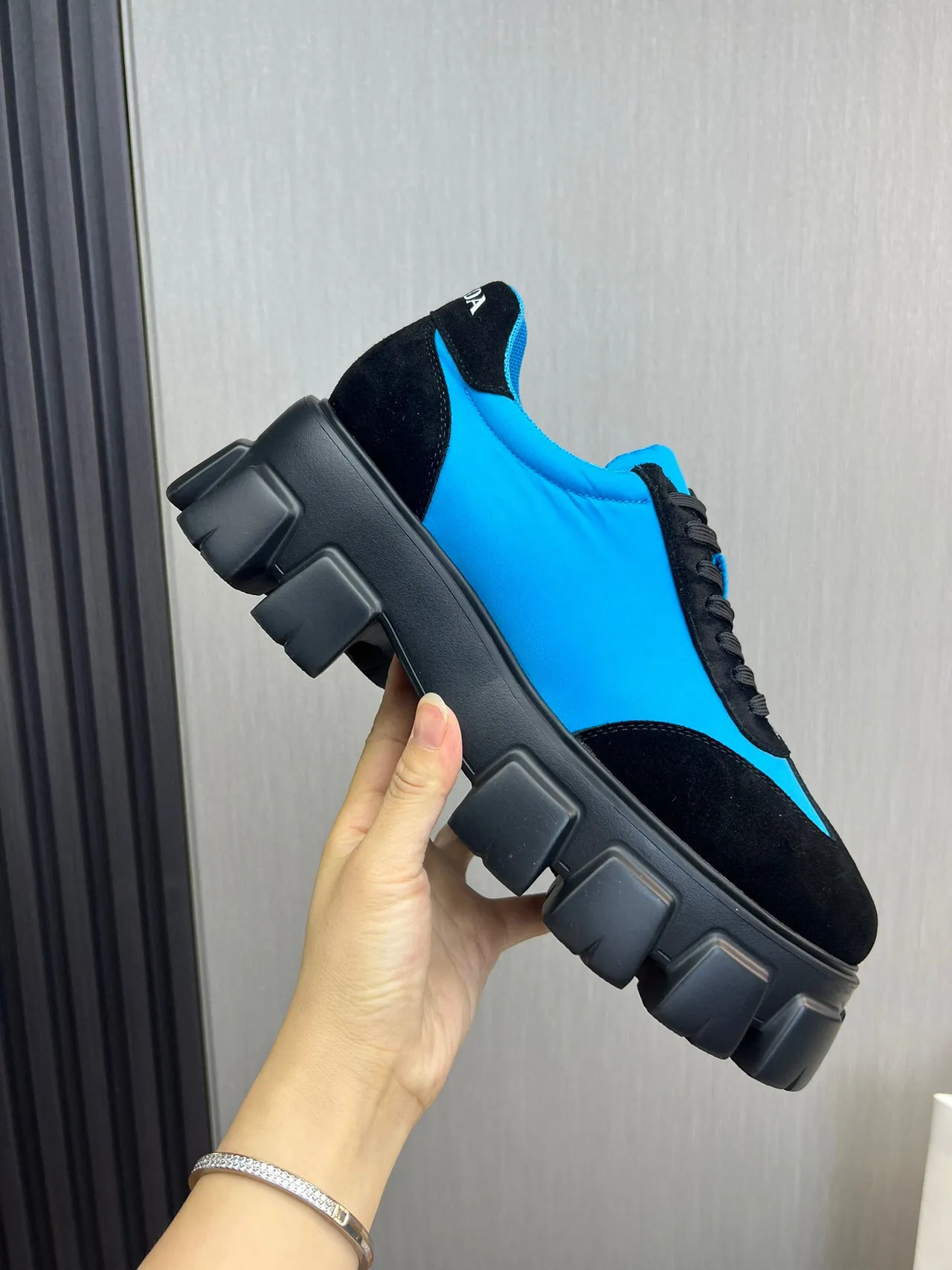 Prada Cloudbust Blue and Black Chunky Sneakers 6