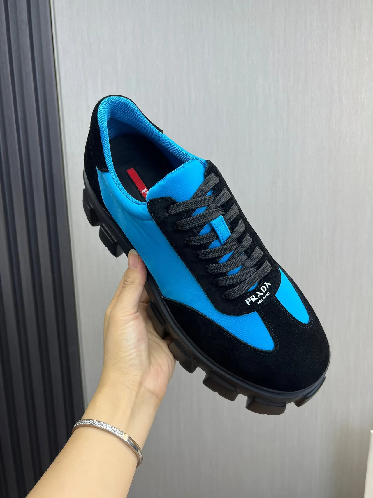 Prada Cloudbust Blue and Black Chunky Sneakers 7