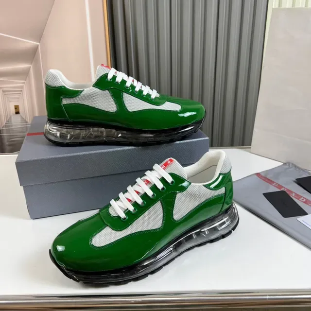 Prada Cloudbust Green Patent Leather Mesh Lifestyle Sneaker 7