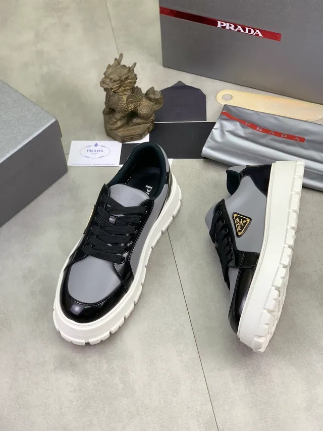 Prada Cloudbust Silver and Black Patent Leather Lifestyle Sneakers 5