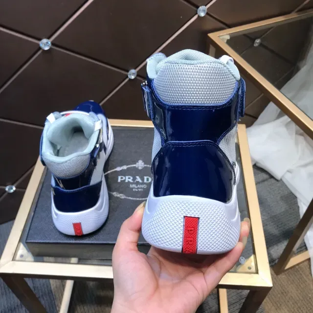 Prada Linea Rossa Navy and White High-Top Lifestyle Sneaker 5