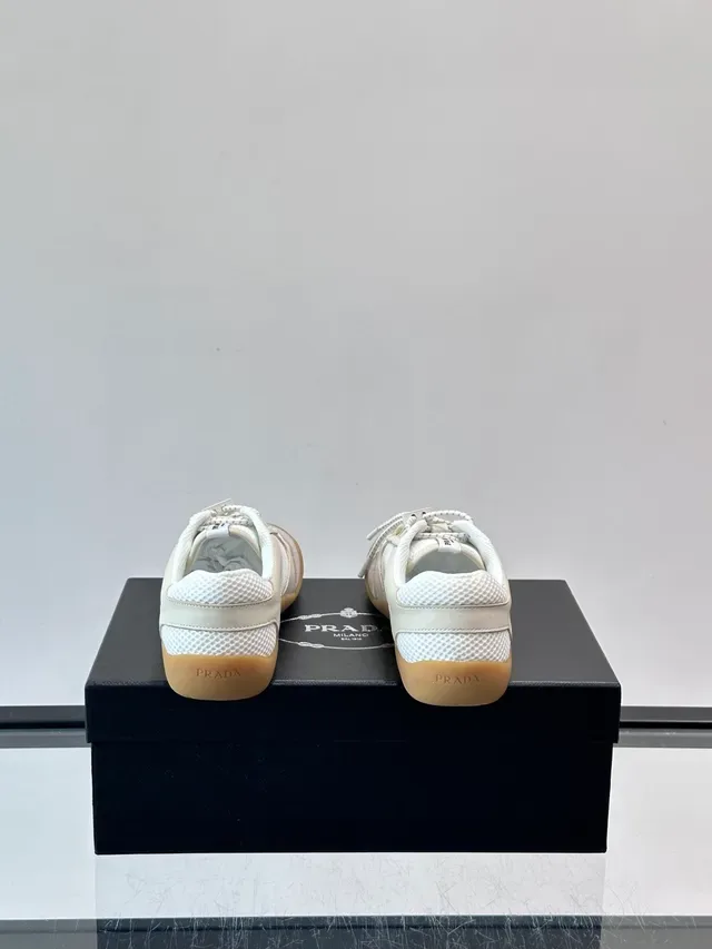 Prada Mesh and Leather Low-Profile Sneakers 3