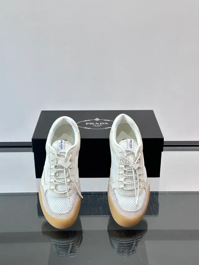 Prada Mesh and Leather Low-Profile Sneakers 4