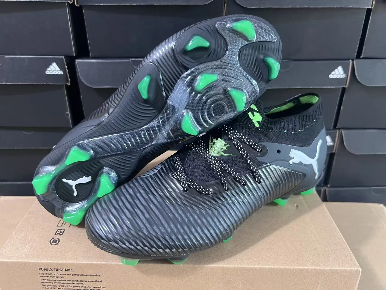 Puma Future Z Black and Green Firm-Ground Soccer Shoes 6