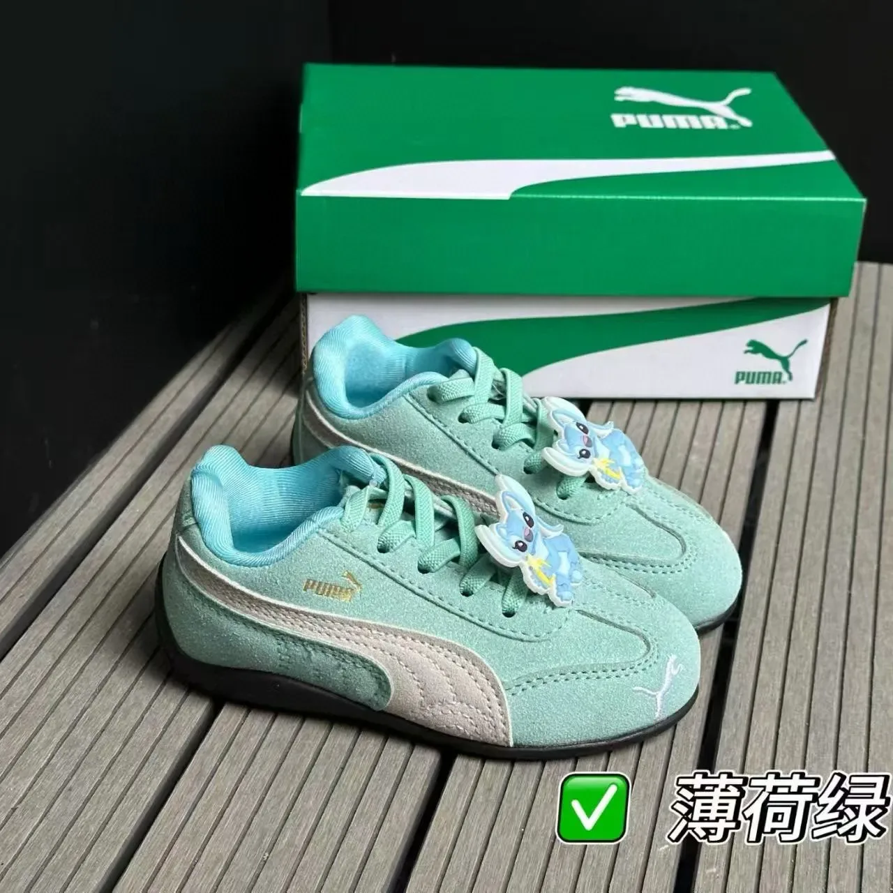 Puma Palermo हरा सफेद लो टॉप स्यूड जैसी ऊपरी जीवनशैली स्नीकर्स 12