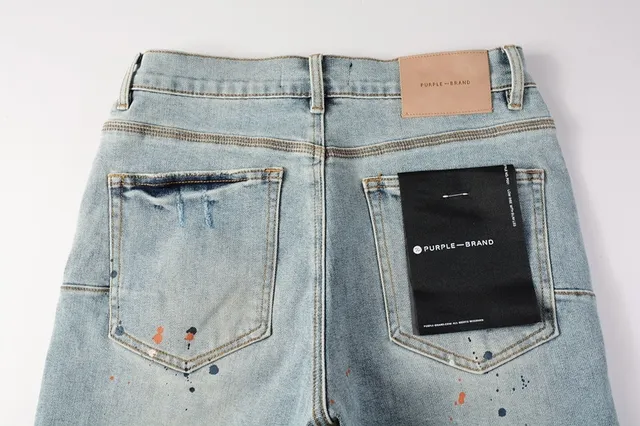 Purple Brand Shorts de denim com salpicaduras de tinta desgastadas de cintura média 4