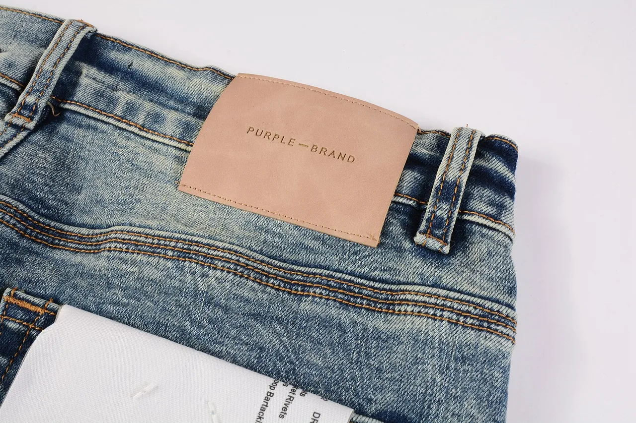 Purple Brand প্যাচওয়ার্ক ছেঁড়া মিড রাইজ সোজা লেগ জিন্স 6