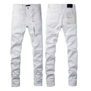 Purple Brand Calça Jeans Slim Fit Branca de Denim