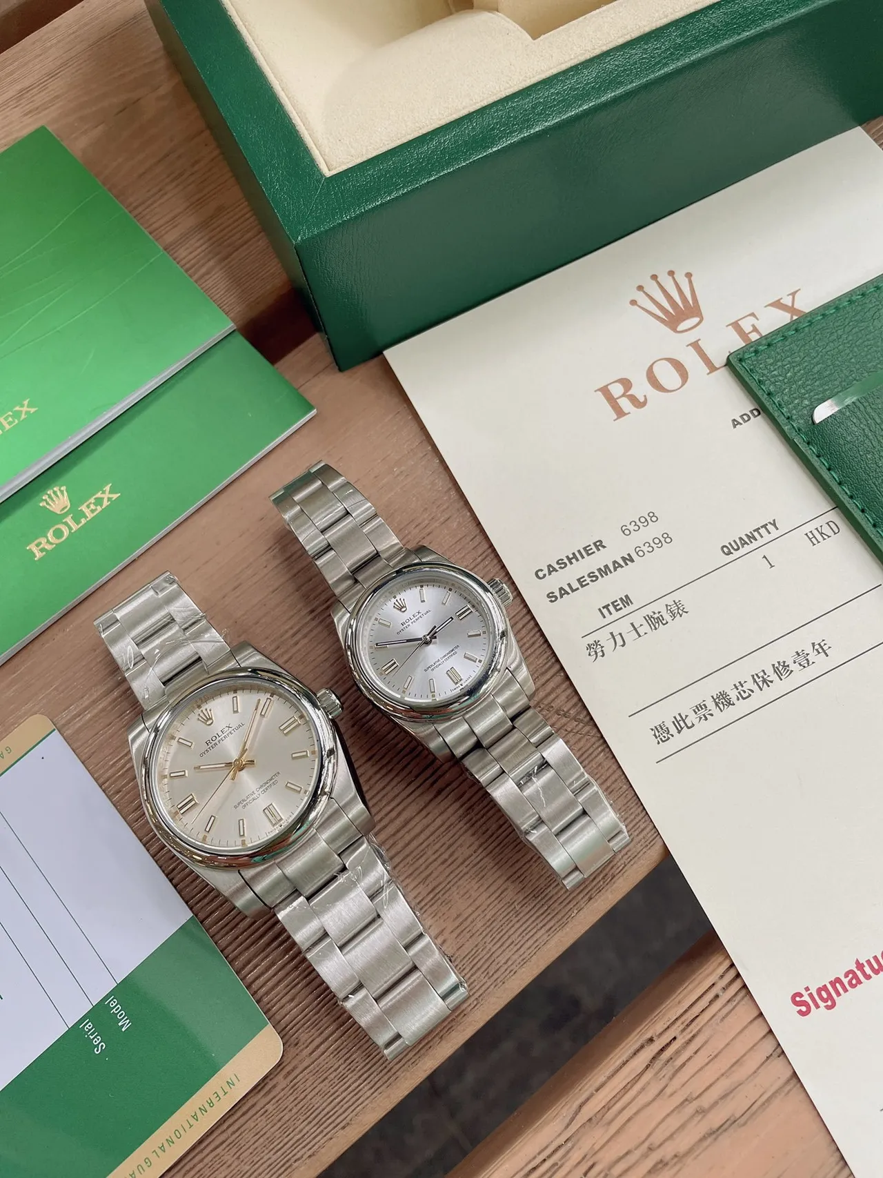 Rolex Oyster Perpetual وجهة فضية ستيل مقاوم للصدأ ساعة ميكانيكية 4
