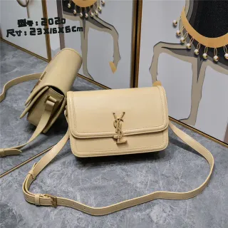 Saint Laurent Loulou Bege Couro Bolsa para Carregar Sob o Braço