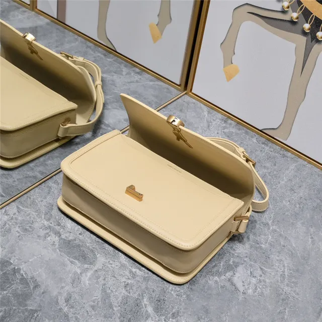 Saint Laurent Loulou Bege Couro Bolsa para Carregar Sob o Braço 23