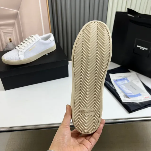 Saint Laurent Loulou Perforated Leather White Beige Lifestyle Sneaker 2