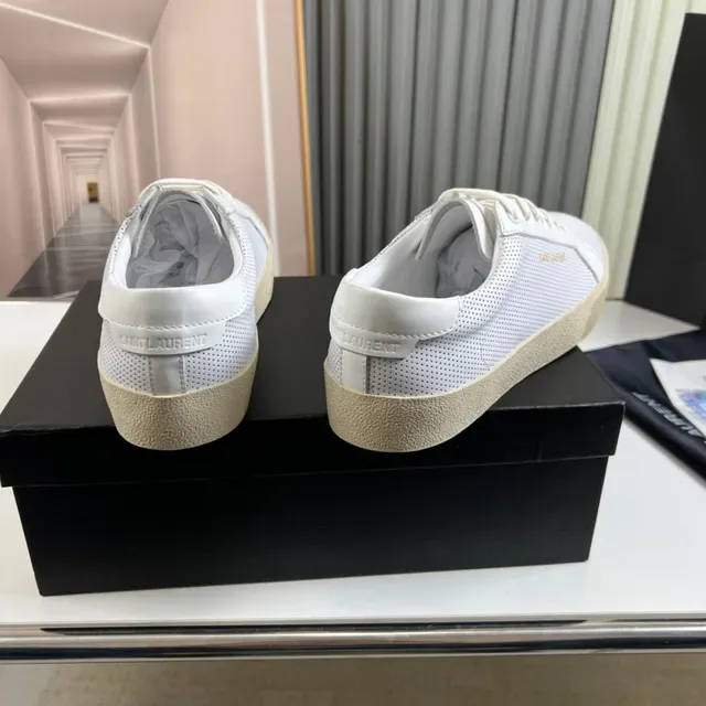 Saint Laurent Loulou Perforated Leather White Beige Lifestyle Sneaker 5