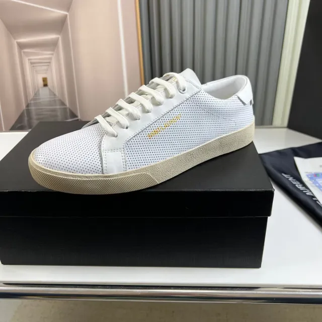 Saint Laurent Loulou Perforated Leather White Beige Lifestyle Sneaker 9