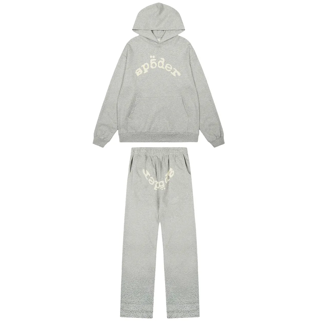 Sp5der Tracksuit Vermelho com Textura de Tecido Perfuração e Logo Bordado em Arco 5