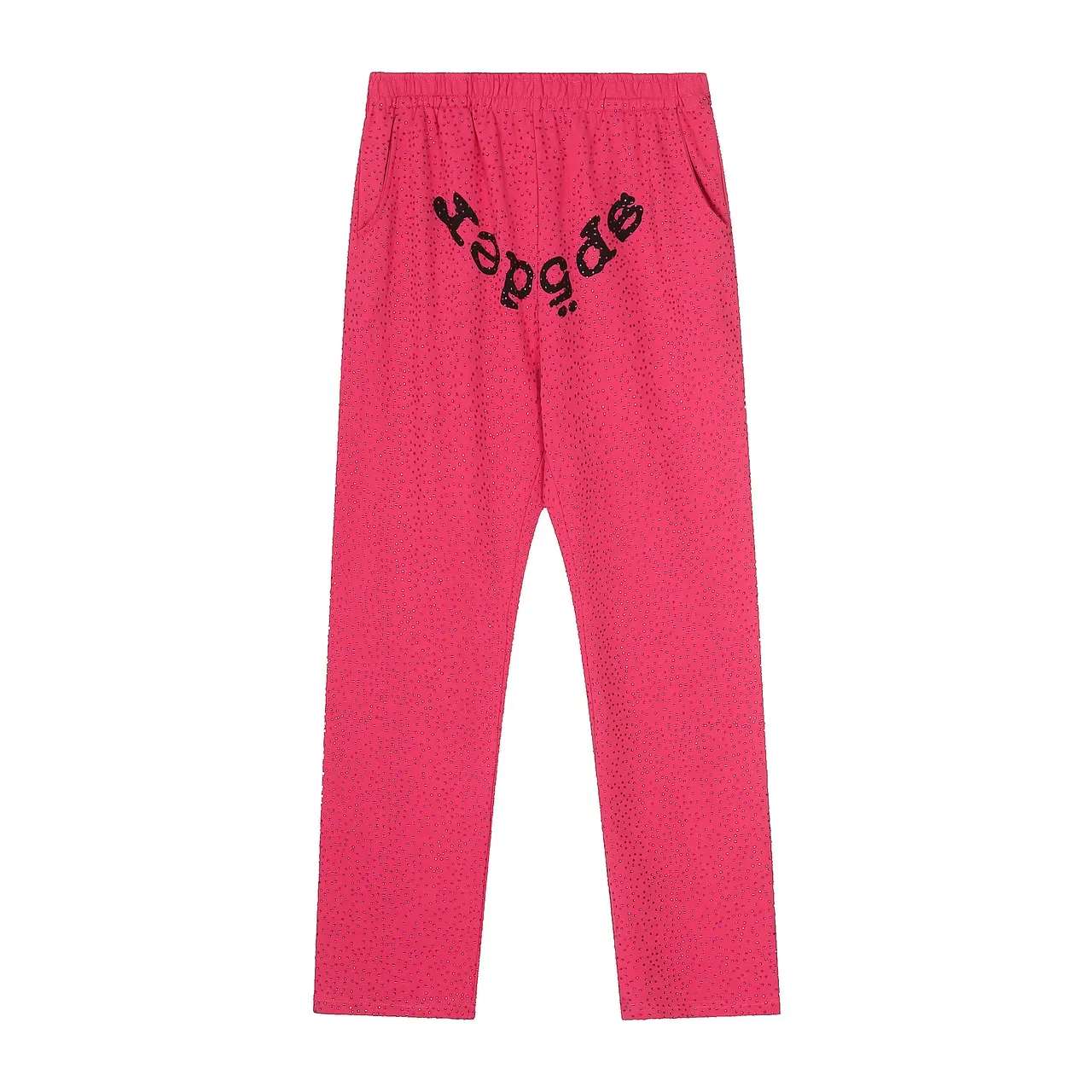 Sp5der Tracksuit Vermelho com Textura de Tecido Perfuração e Logo Bordado em Arco 10
