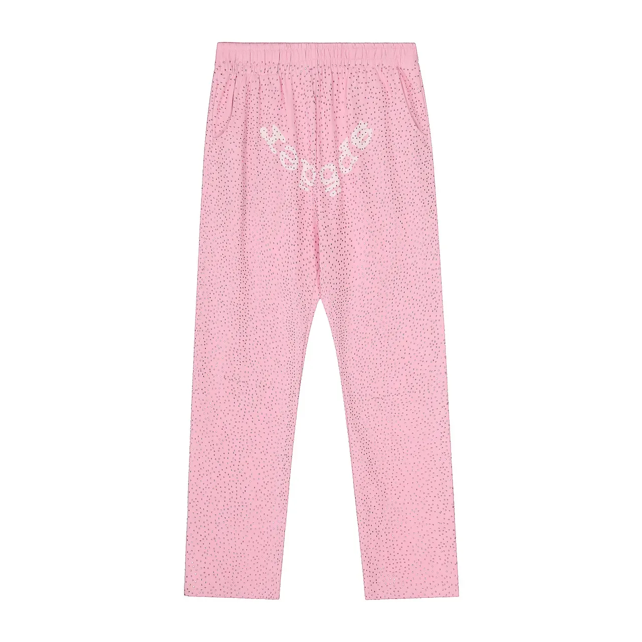 Sp5der Tracksuit Vermelho com Textura de Tecido Perfuração e Logo Bordado em Arco 12