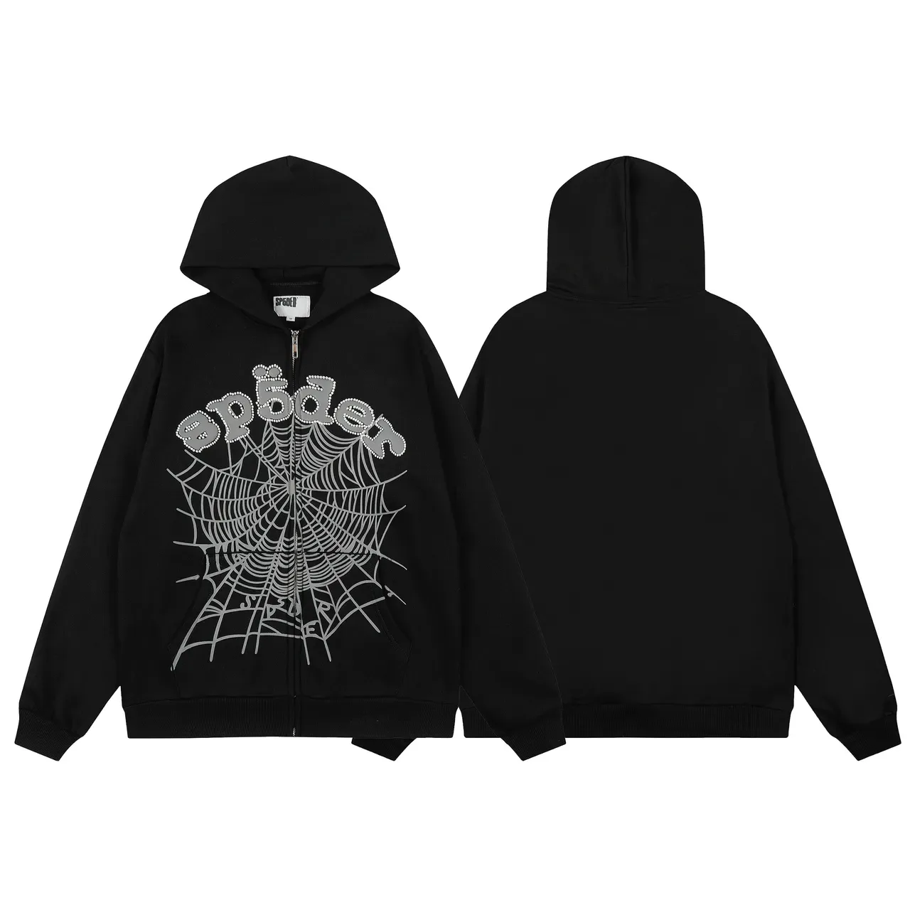 Sp5der Spiderweb Embroidered Black Tracksuit 2