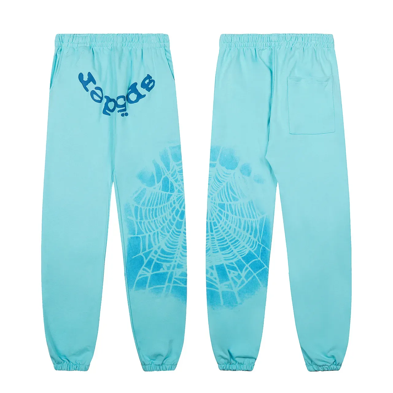 Sp5der Spiderweb Print Aqua Tracksuit 2