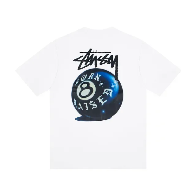 Stussy 8-Ball ग्राफिक प्रिंट क्रू नेक टी-शर्ट 3