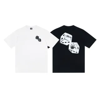 Stussy Dice Graphic White Black Print Motif T-Shirt