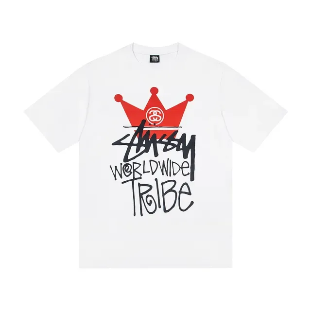 Camiseta gráfica Stussy Worldwide Tribe coroa 3
