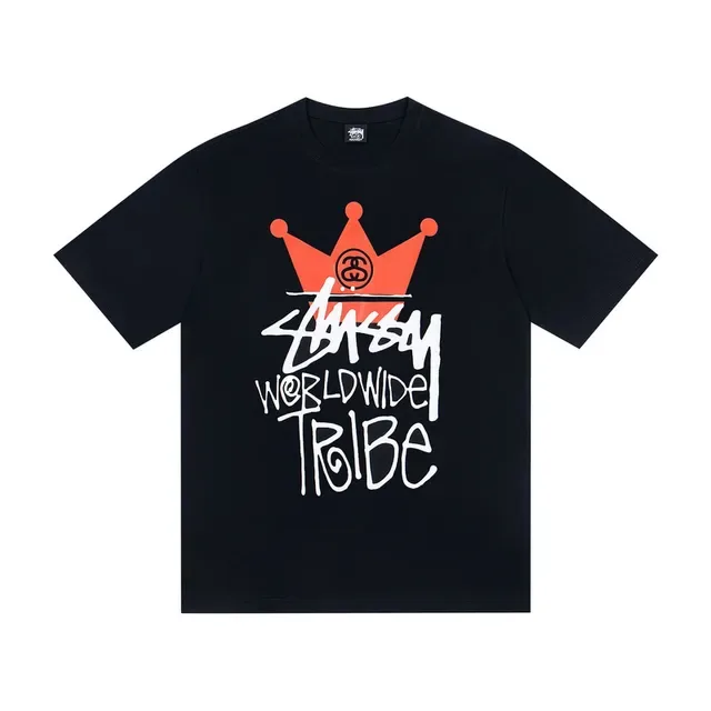 Camiseta gráfica Stussy Worldwide Tribe coroa 5