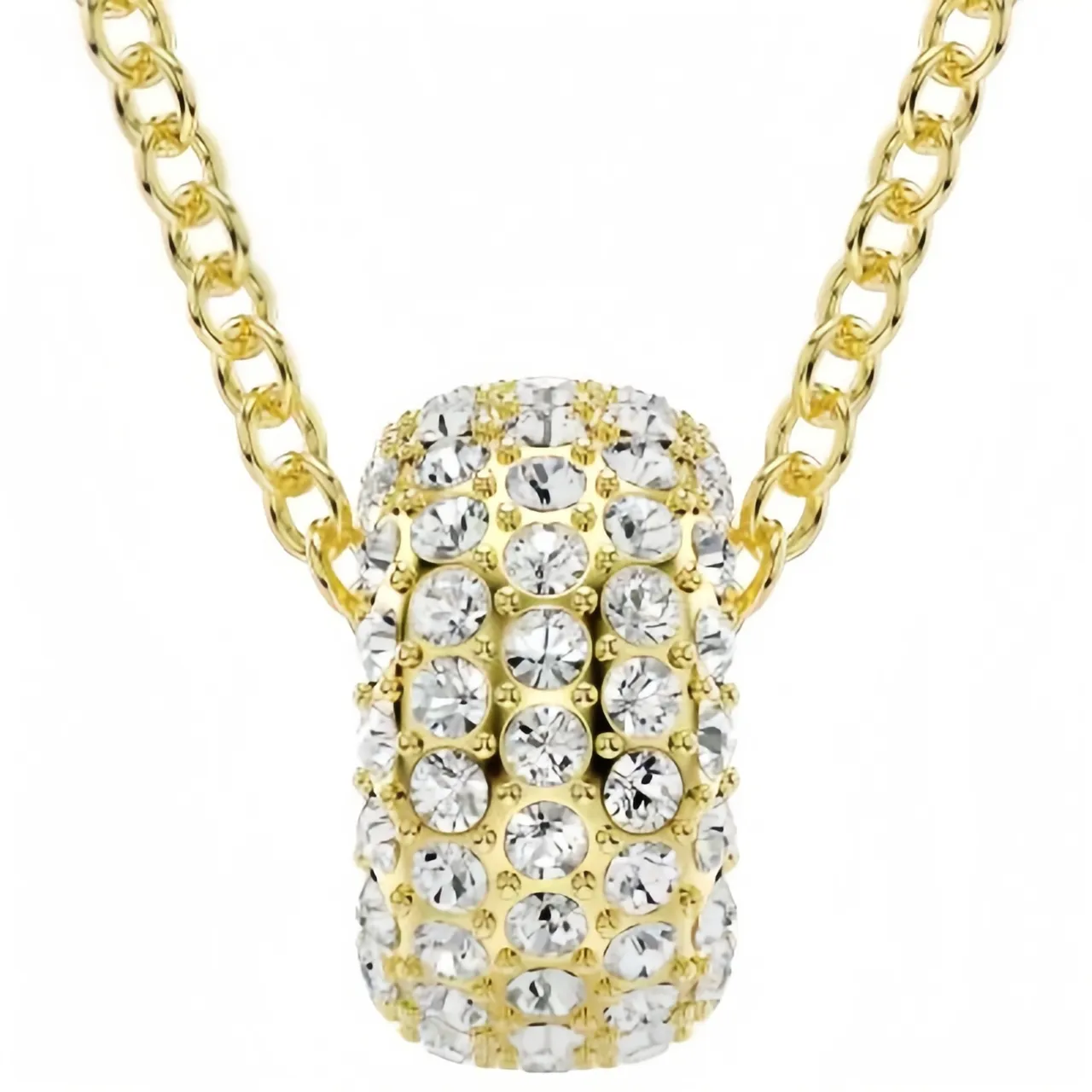 Swarovski Plata Transparente Corte Cushion Piedra Central Halo Pavé Collar 5