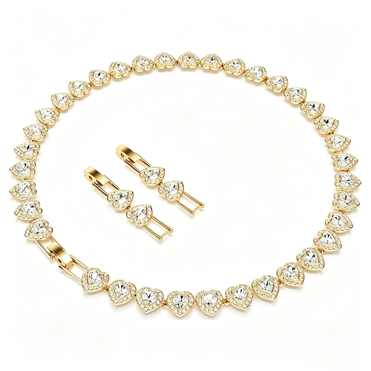 Swarovski Plata Transparente Corte Cushion Piedra Central Halo Pavé Collar 11