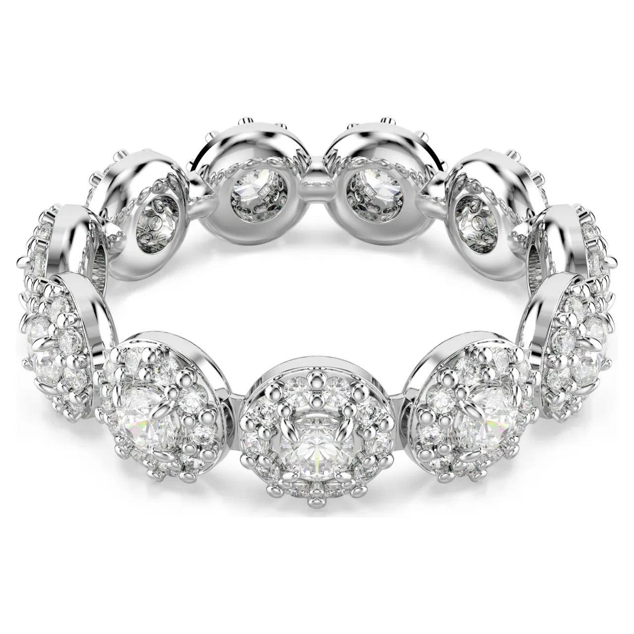 Swarovski Plata Transparente Corte Cushion Piedra Central Halo Pavé Collar 15
