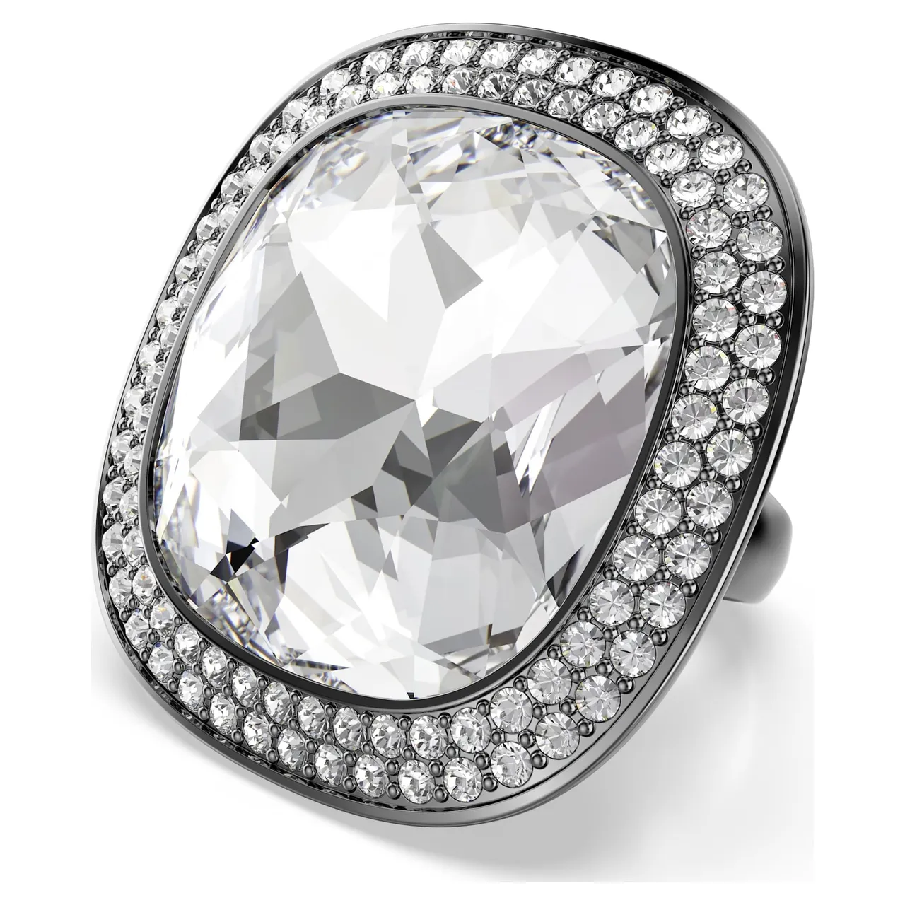 Swarovski Plata Transparente Corte Cushion Piedra Central Halo Pavé Collar 17