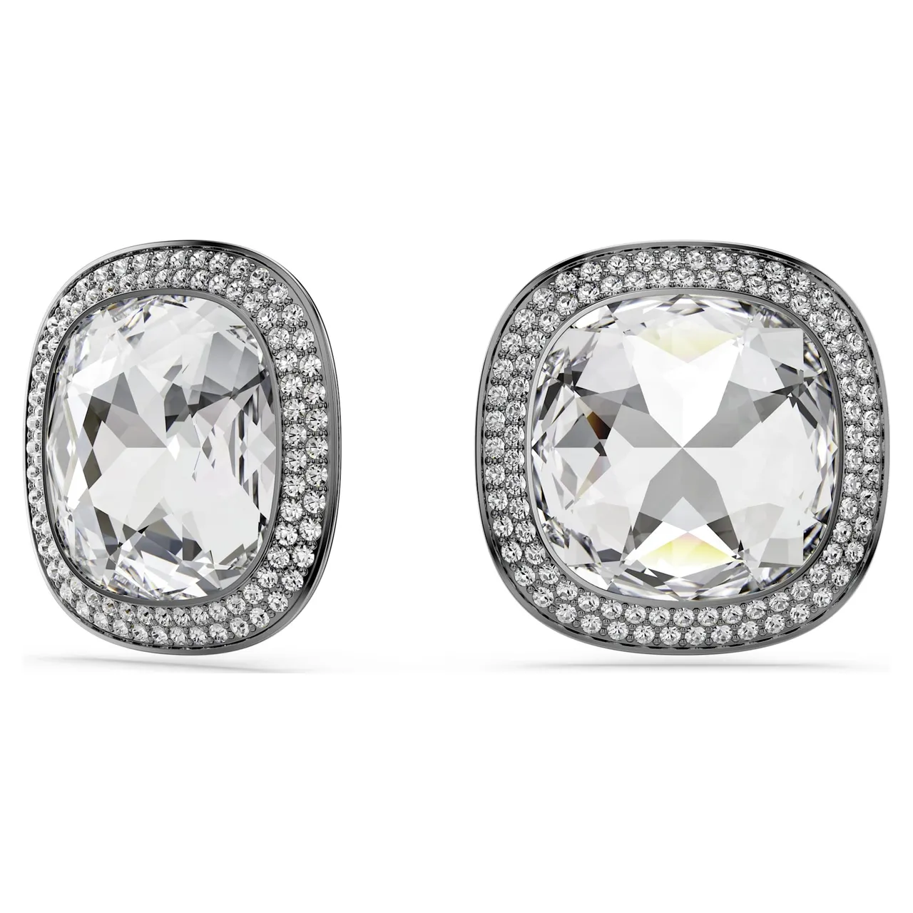 Swarovski Plata Transparente Corte Cushion Piedra Central Halo Pavé Collar 20