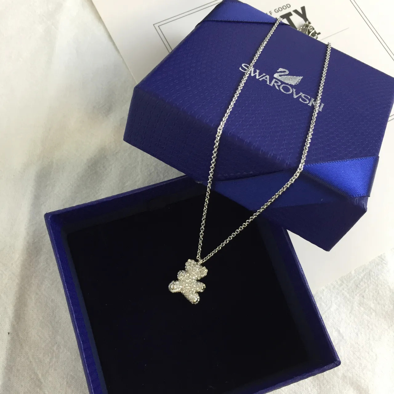 Swarovski Teddy Bear Crystal Pendant Necklace 5