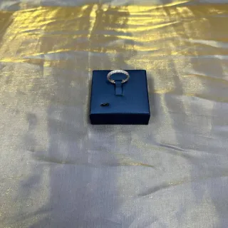 Tiffany & Co. नेवी सिल्वर Pavé-Set अंडाकार बैंड रिंग