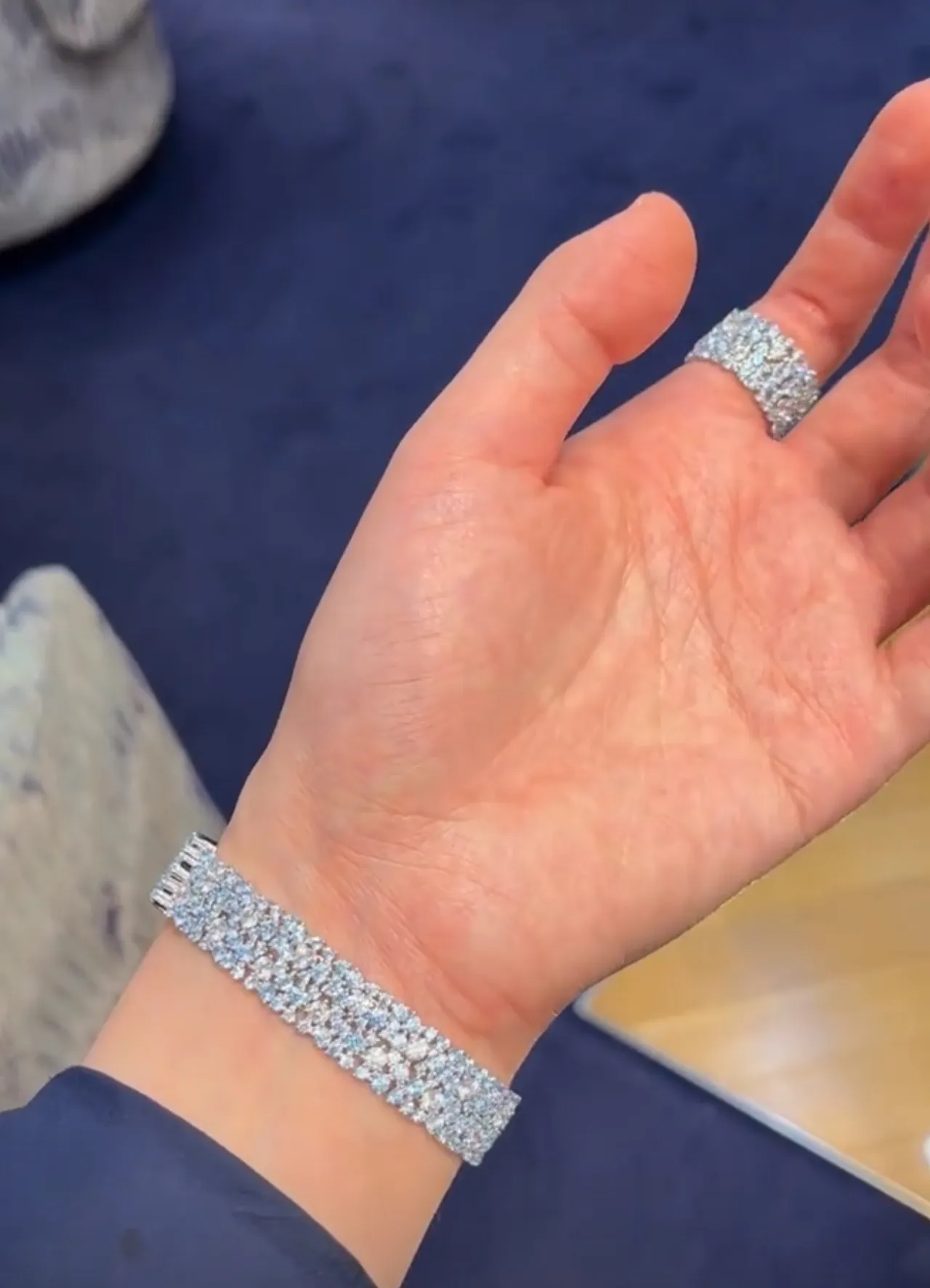 Tiffany & Co. Pavé Crystal Floral Cuff Bracelets 2