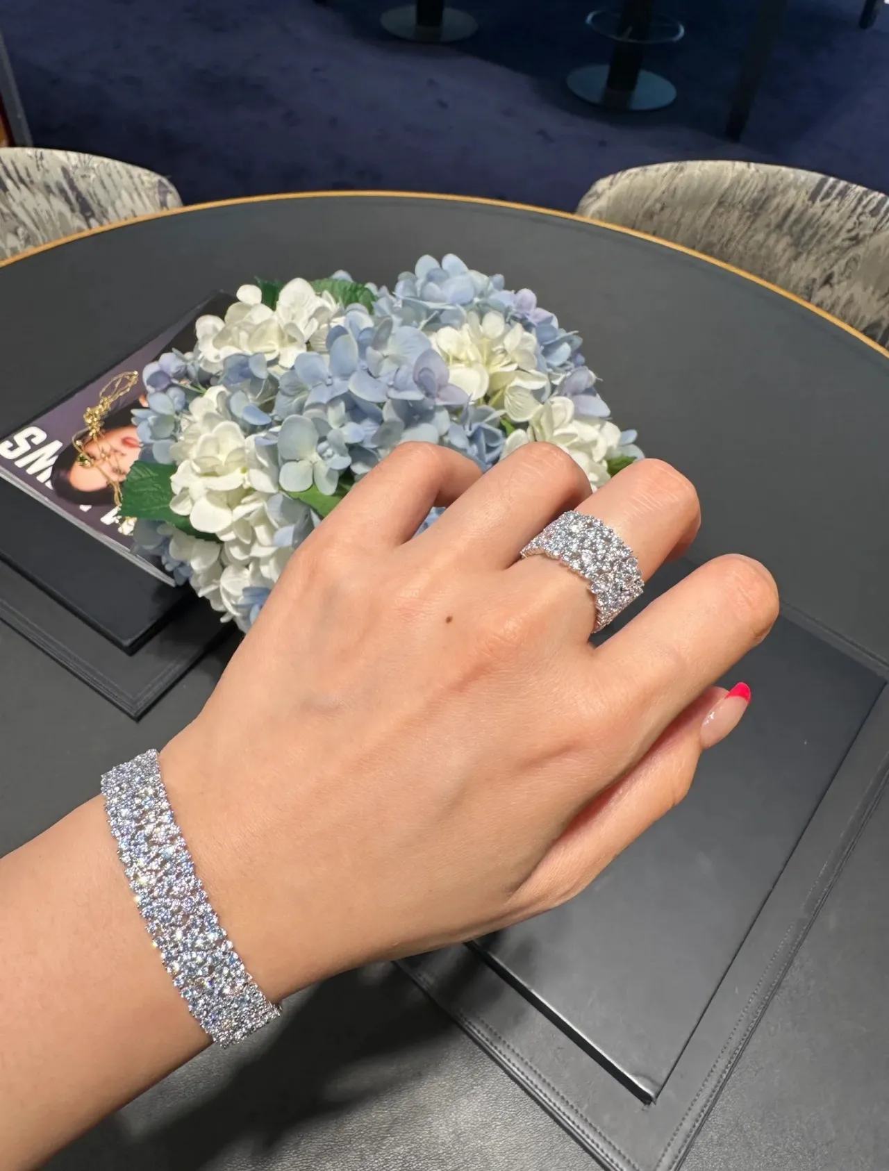 Tiffany & Co. Pavé Crystal Floral Cuff Bracelets 3