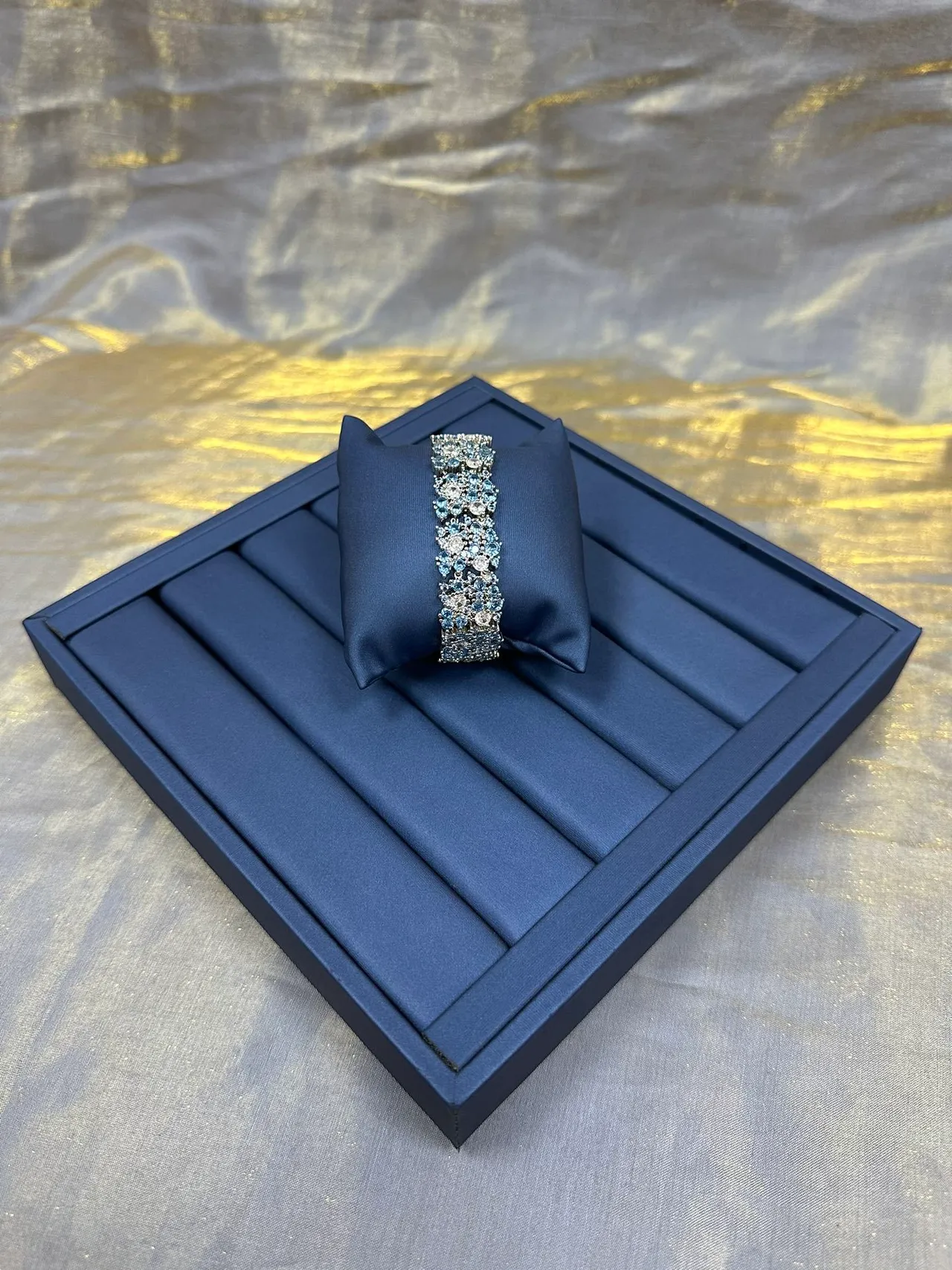 Tiffany & Co. Pavé Crystal Floral Cuff Bracelets 7