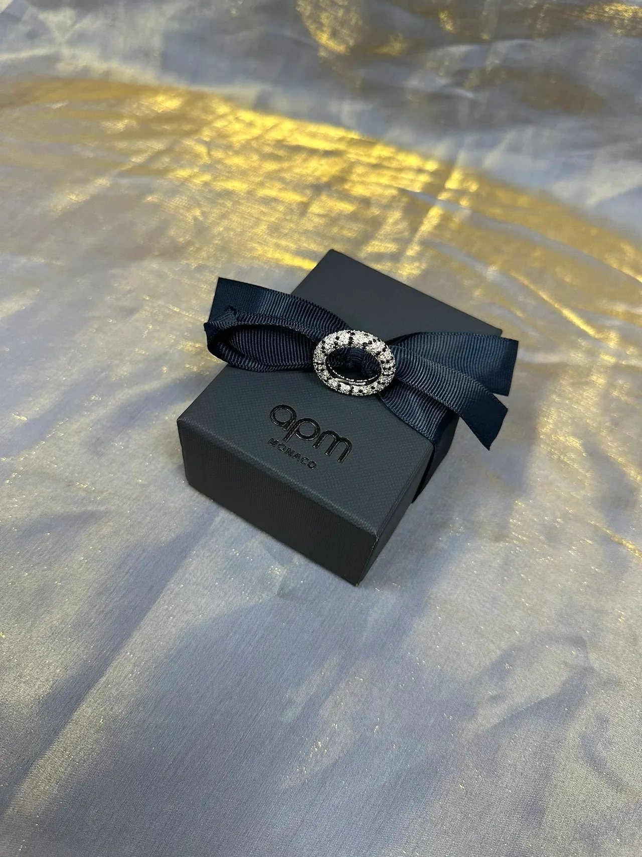 Tiffany & Co. রুপা সাদা Pavé-Set চওড়া আংটি 7