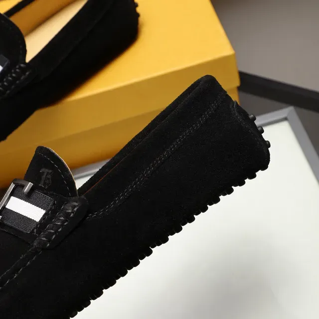 Tod's Gommino Loafer Negro Blanco Ante H-Bar Hebilla de Metal 4