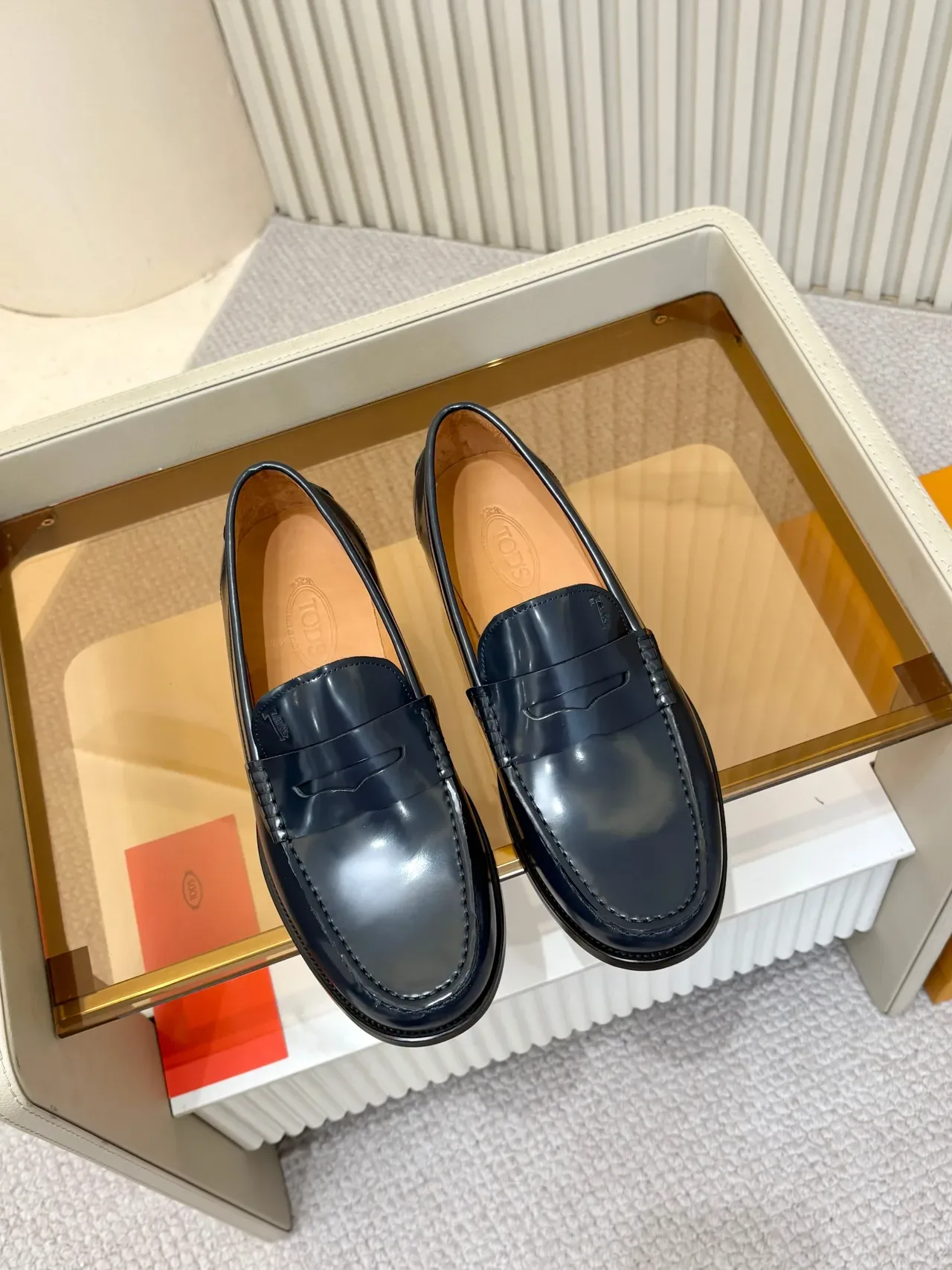 Tod's পেনি লুফার নেভি প্যাটেন্ট লেদার লুফার 5