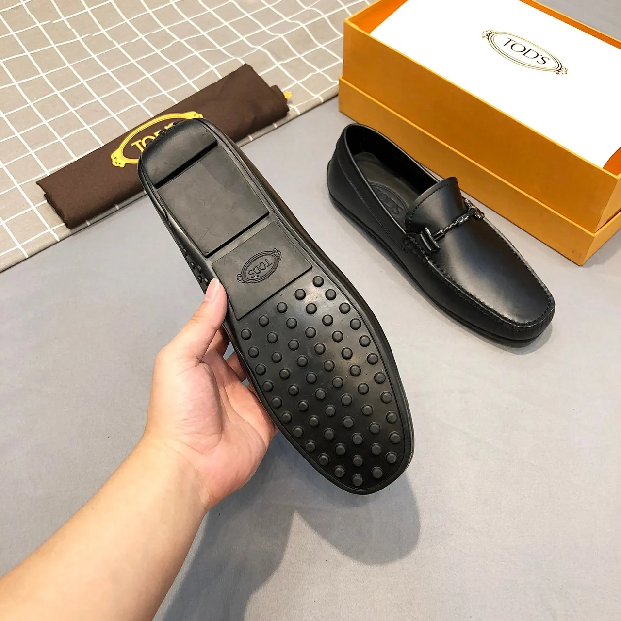 Tod's Horsebit Loafer Black Leather Loafers 8