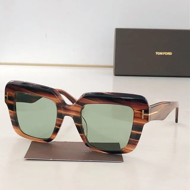 Tom Ford Óculos de Sol Quadrados Oversized de Tartaruga Âmbar 3