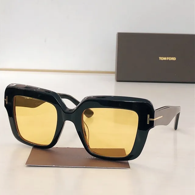 Tom Ford Óculos de Sol Quadrados Oversized de Tartaruga Âmbar 7