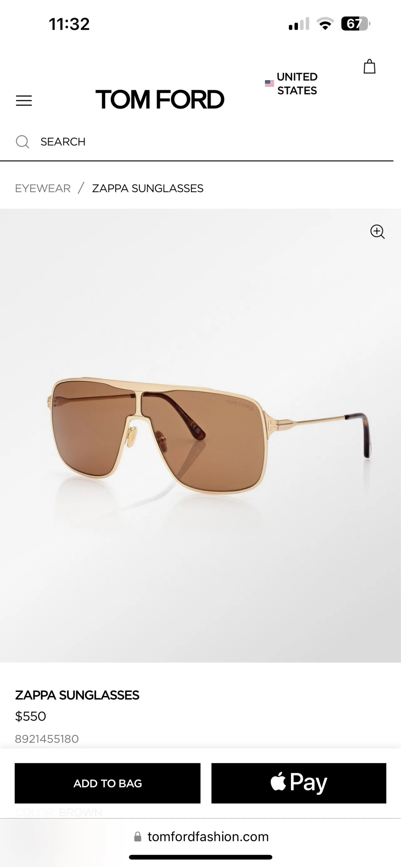 Tom Ford Zappa Óculos de sol pretos e roxos estilo escudo inspirados em aviador 3