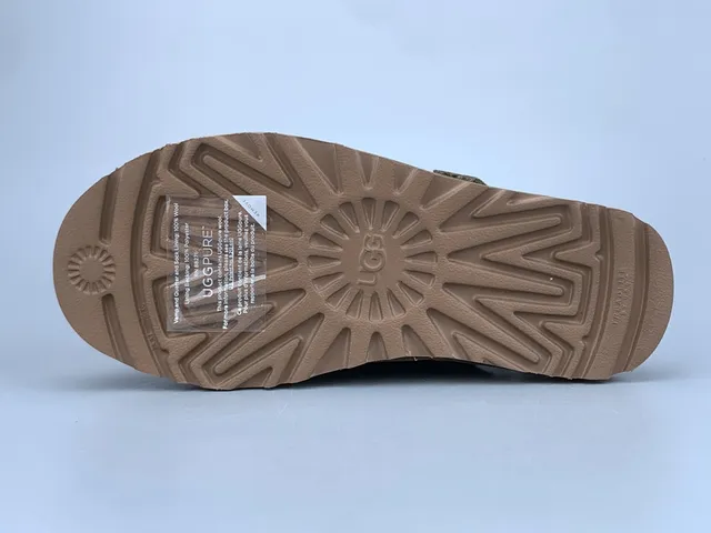 UGG أخضر الجيش بيج زيتون سويد مطرز زهور حزام كاجوال صندل 5