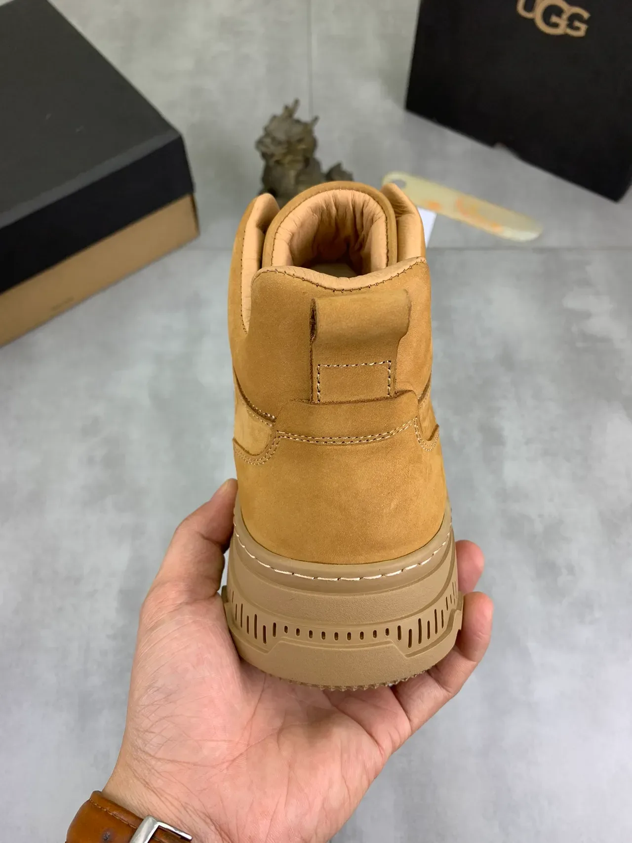 UGG Beige High-Top Suede Lifestyle Sneakers 3