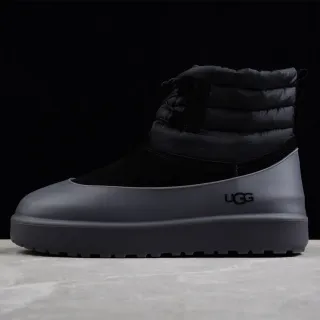 UGG 黑色灰色 填充绗缝领 橡胶脚趾盖 雪靴